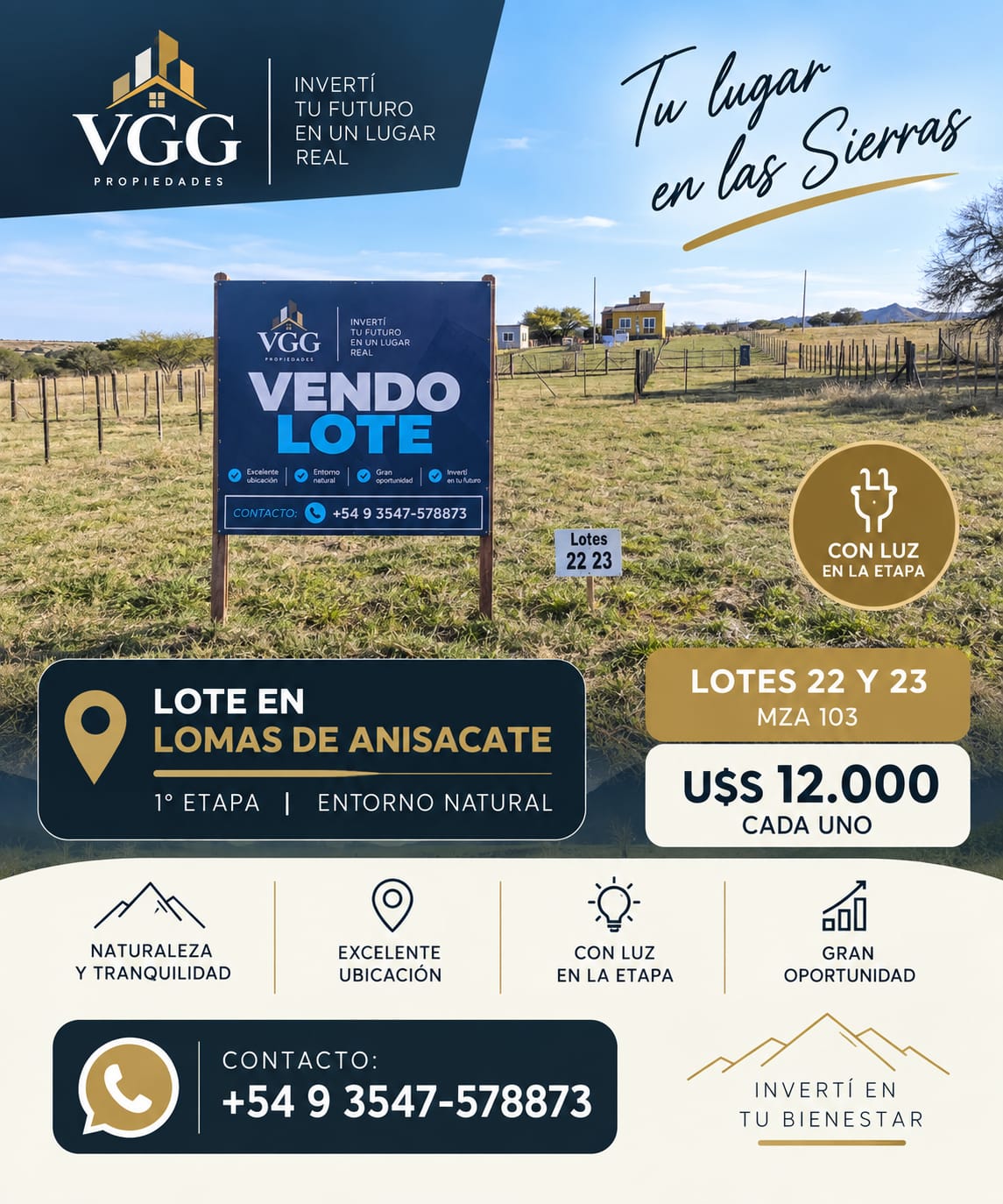 Lotes 22 y 23 · Manzana 103 en Lomas de Anisacate